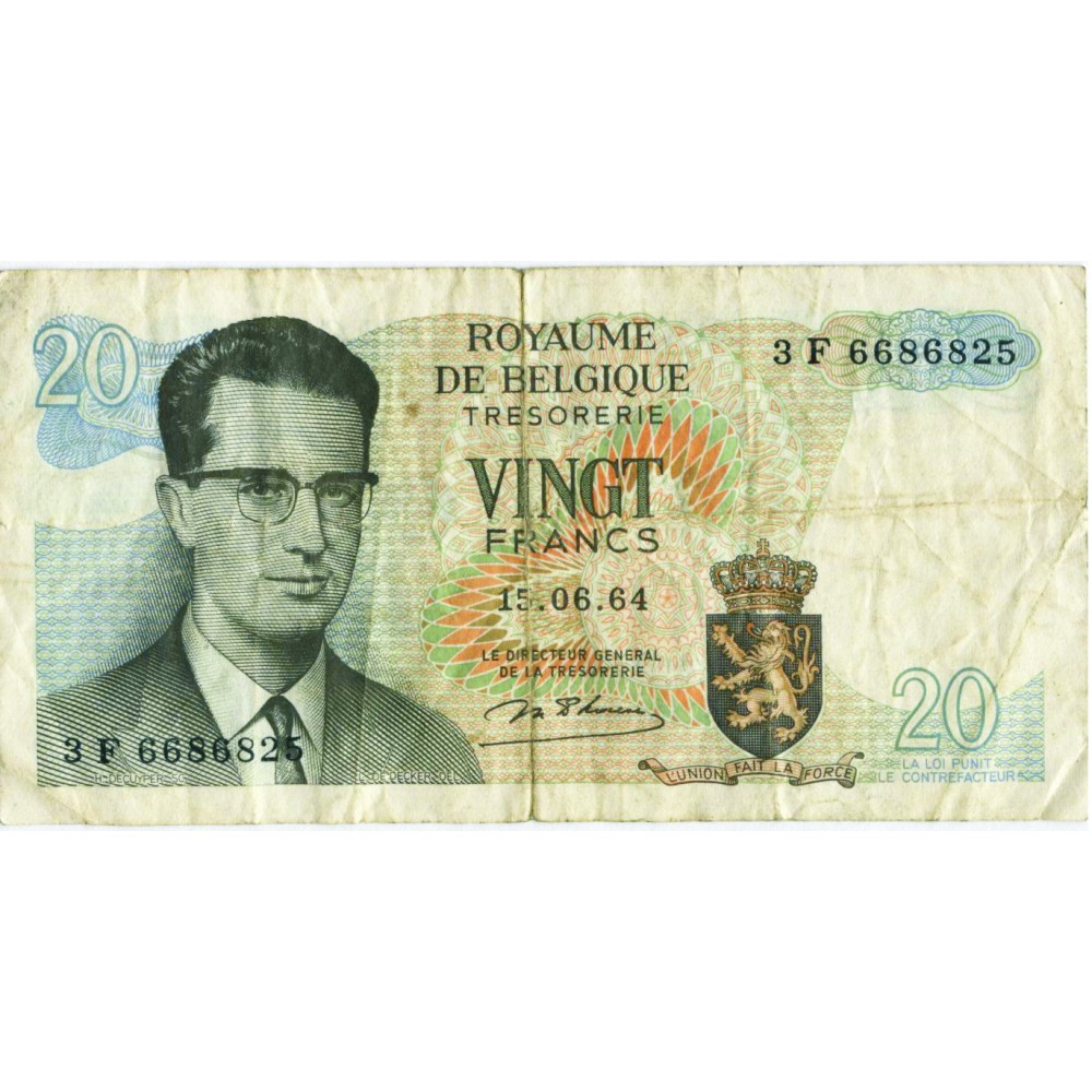 20 франков 1964 г. Бельгия